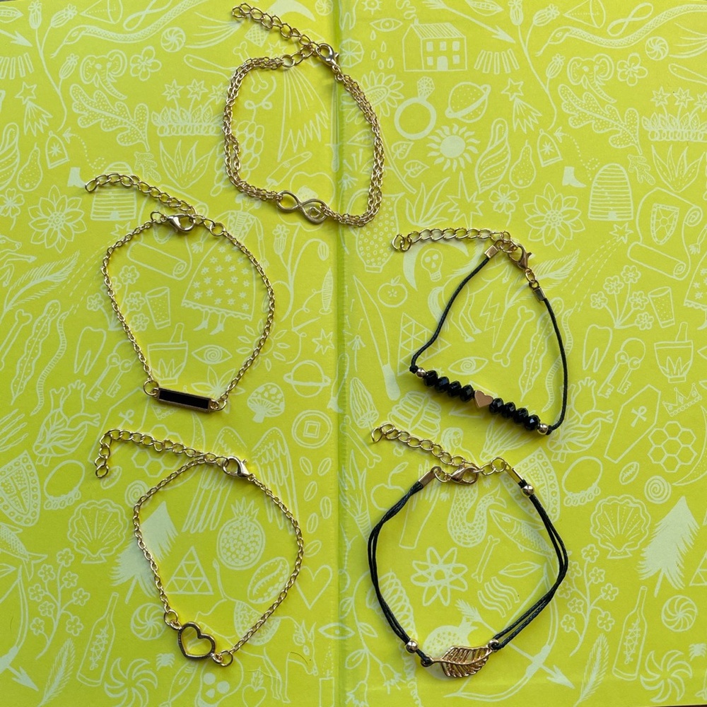 Boho heart bracelet set of 5